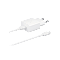SAMSUNG Pack Chargeur 15W + Câble USB-C  (Blanc)