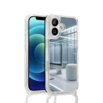 COVERME Coque Miroir iPhone 15 Pro (Cordon Blanc)