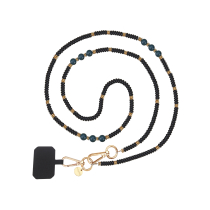 FAIRPLAY Chaine Longue Iris 120 cm (Perles Noires) 